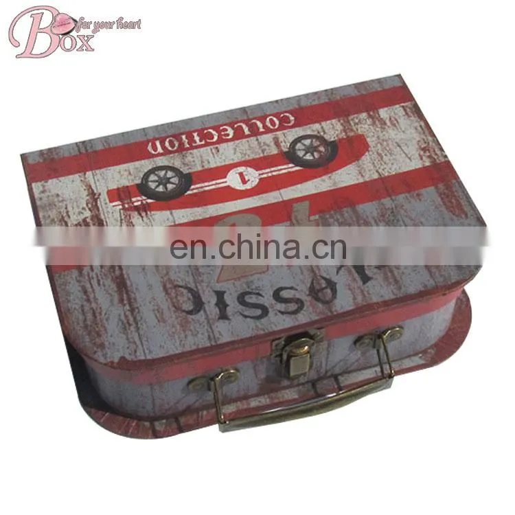 Kids Custom Cardboard Suitcase Gift Box with Lock