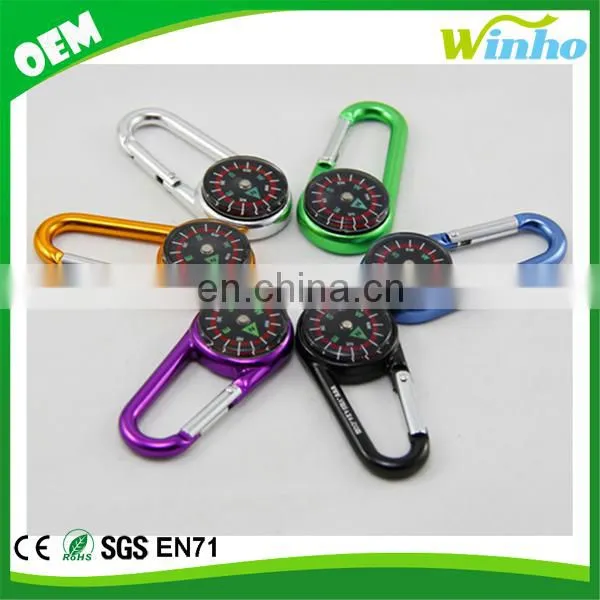Winho Aluminium Button Shape Compass and Carabineer for Mountaineering