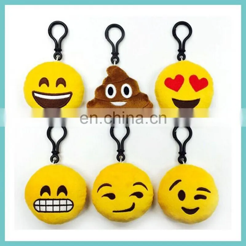 27 styles of creative plush emoji keychain poo keychain devil keychain