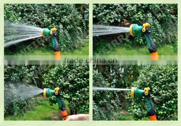 (84706) Garden watering tool hose end sprayer, 8 patterns aluminum TPR covered 16'' water wand
