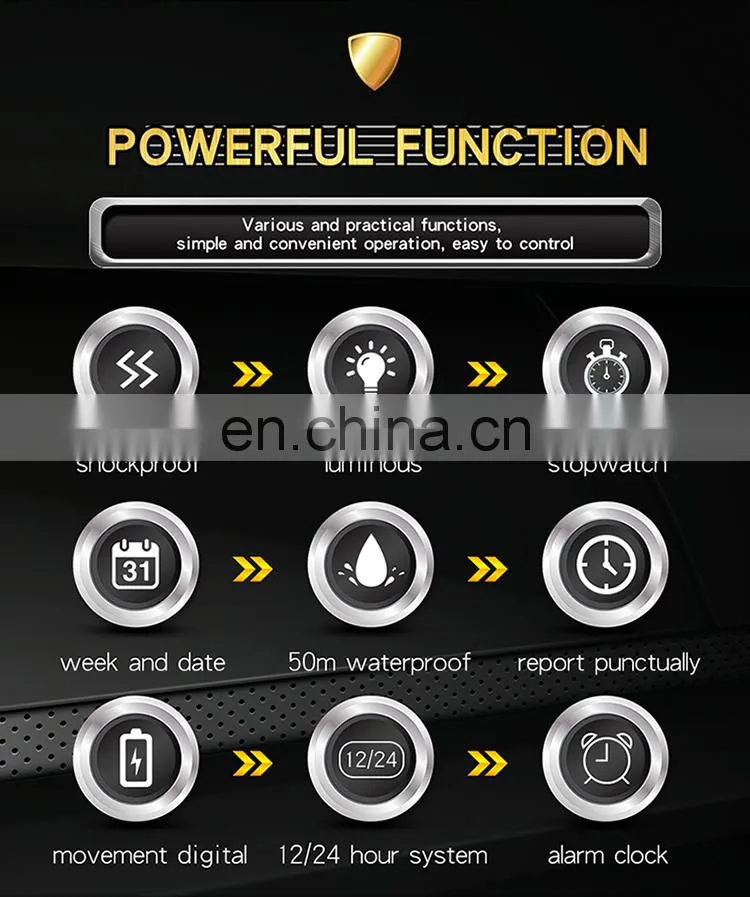 Sanda 2007 2020 New Men Digital Watch Set LED Luminous Waterproof Functional Sport Wrist Watches for Men
