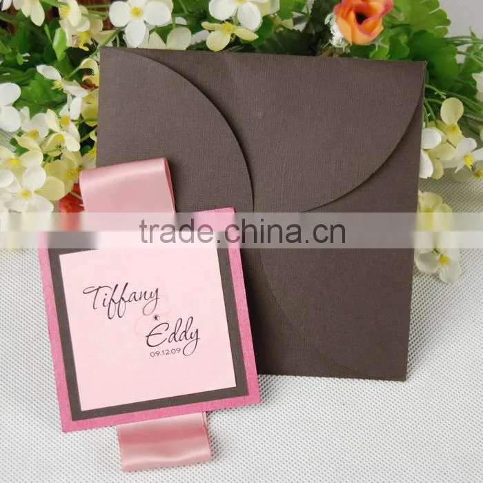 Personalized Korean Square Shaped Glossy Wedding Invitations