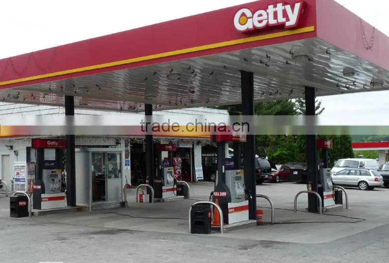 Steel fabrication frame structure gas station canopy