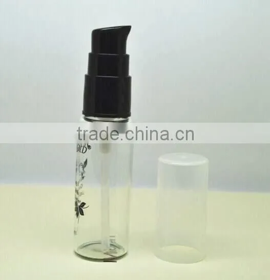 30ml tubular glass bottle with plastic lotion pump ,skincare glass bottle