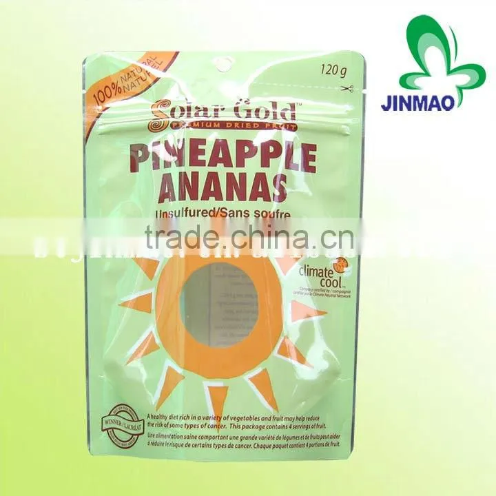 Header hole aluminum foil flat bags with heat side sealed