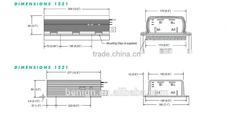 Electric commuter vehicles with Curtis PMC Models 1221C high power, heavy duty MOSFET electronic motor speed controllers