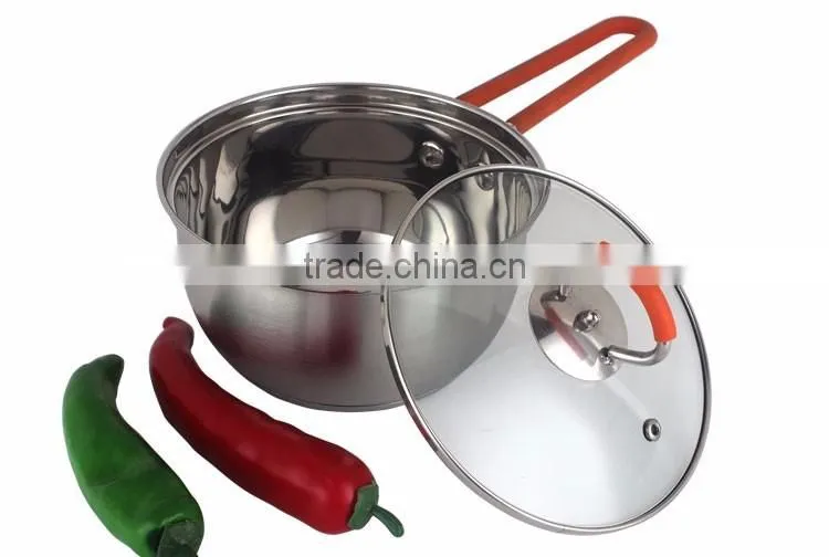 18/8 Stainless steel cookware set with silicone handle