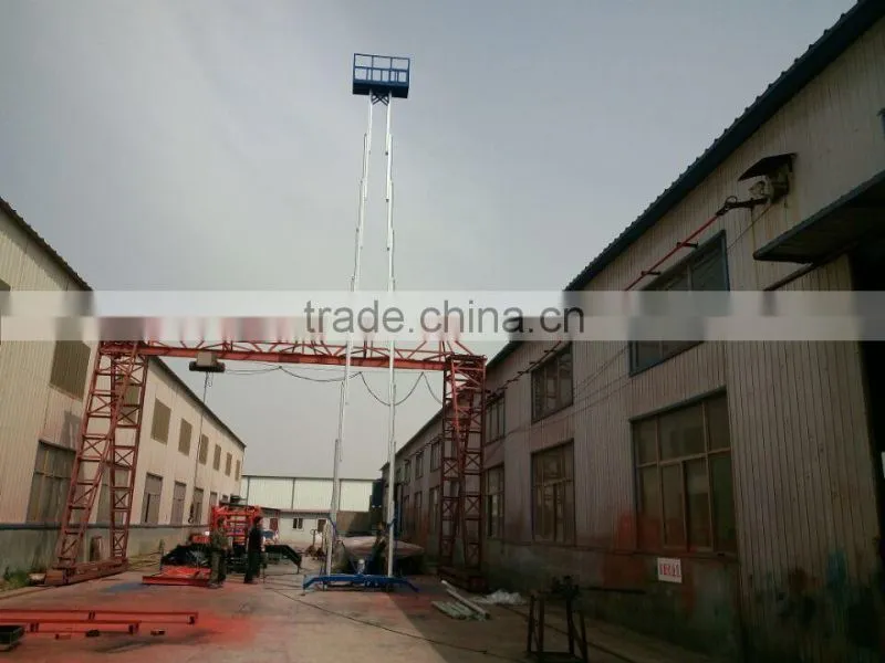 Telescopic aluminum double man hydraulic lift table/skylift hydraulic electric man lift