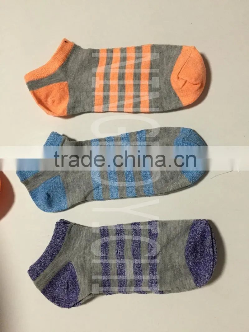 orange & blue lines women socks