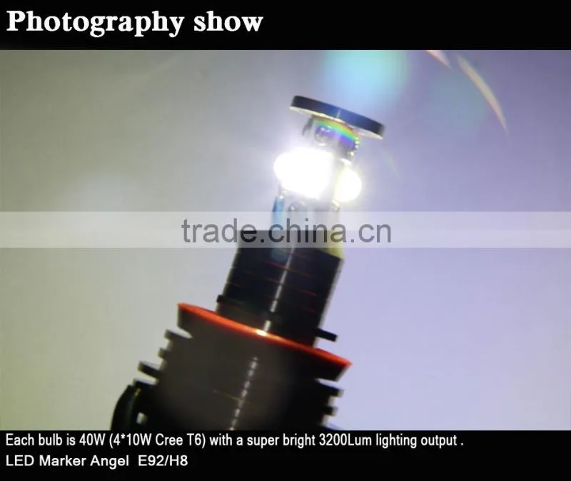 Error Free high power h8 led c.ree 80w led angel eyes