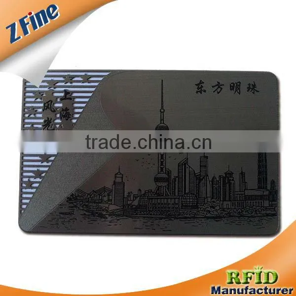 HOT sale !!Printing black stainless steel laser cut business card
