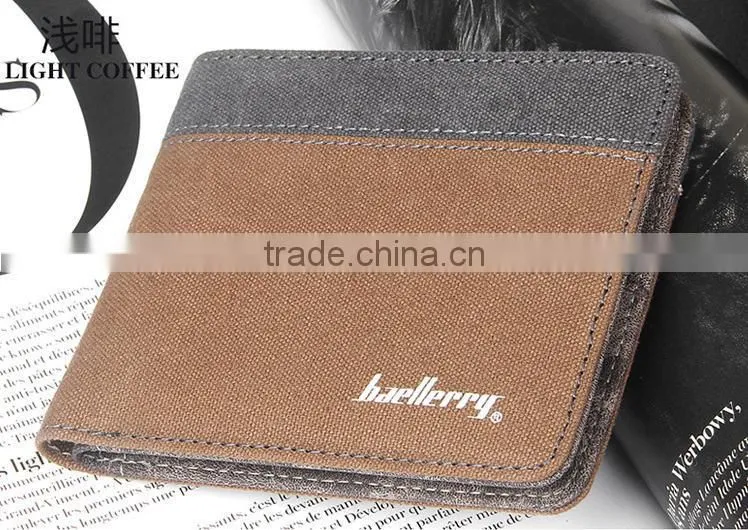 New High Quality Bifold Canvas Wallet Credit Card holder Canvas purse