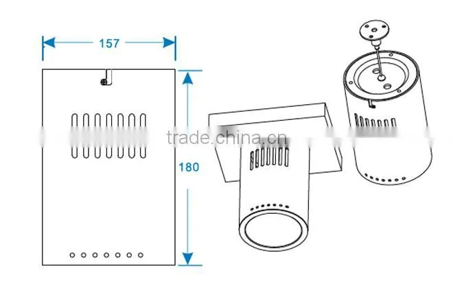 50W surface mounted LED downlight with CE/RoHS/SASO/SAA/GS certificate