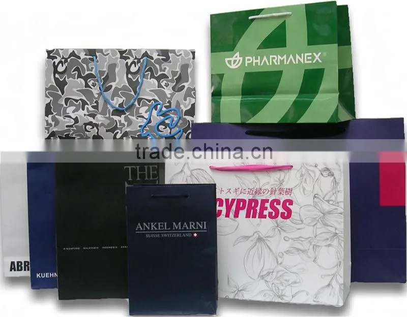 100% colorful blue stripe gift paper bags