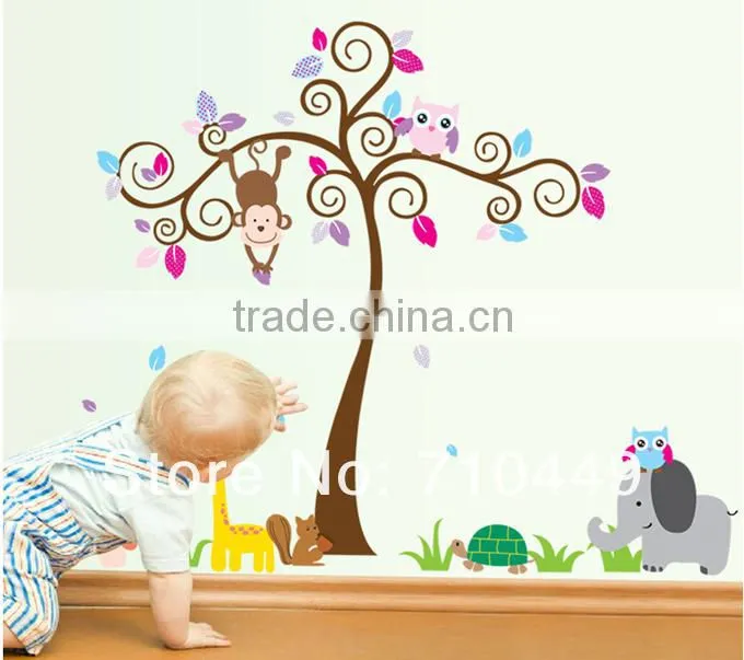 ALFOREVER PVC owl animals wall decals,owl wall sticker