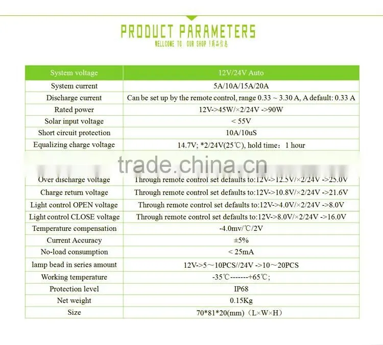 PMW charging 10a Booster type Solar Waterproof-Constant Current Integrated Machine ce rohs solar charge controller 12v 24v auto