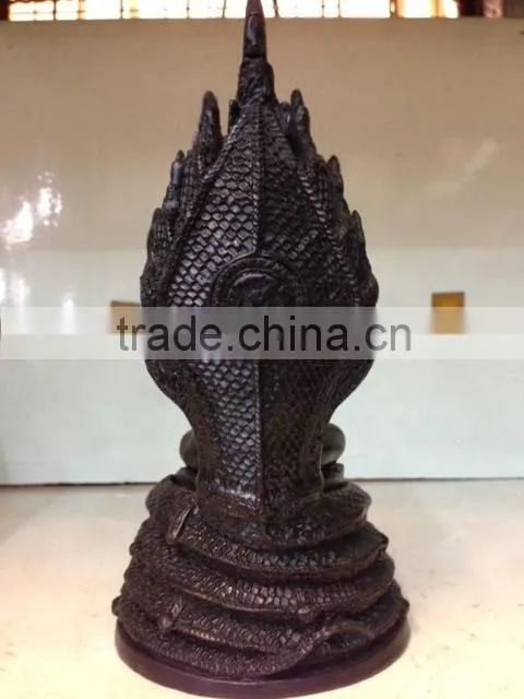Thailand Black resin buddha with Naga