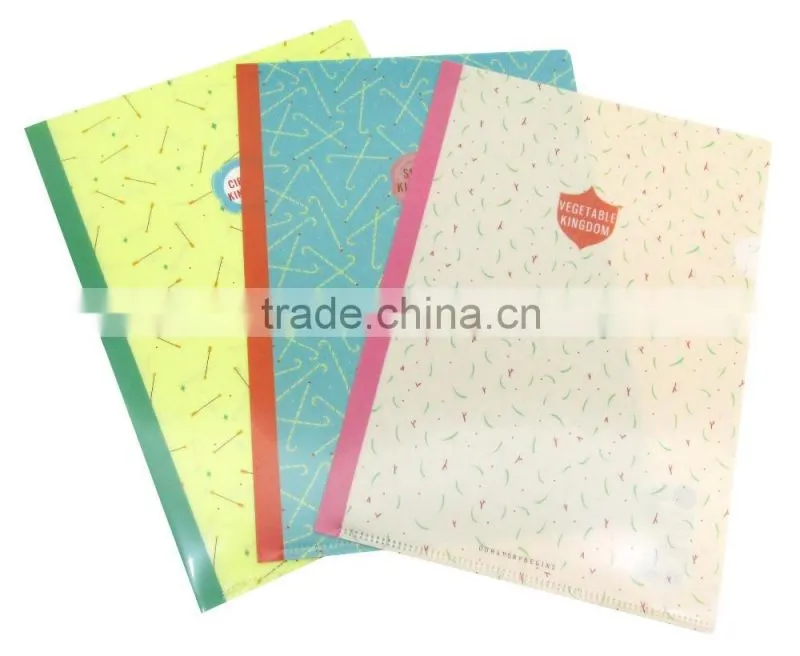 Hot Sale A4 L shape Customized 3D pp plastic file folder