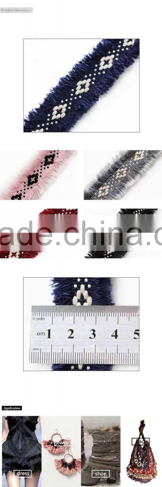 Korean Fashion double fringe ribbon with high quality