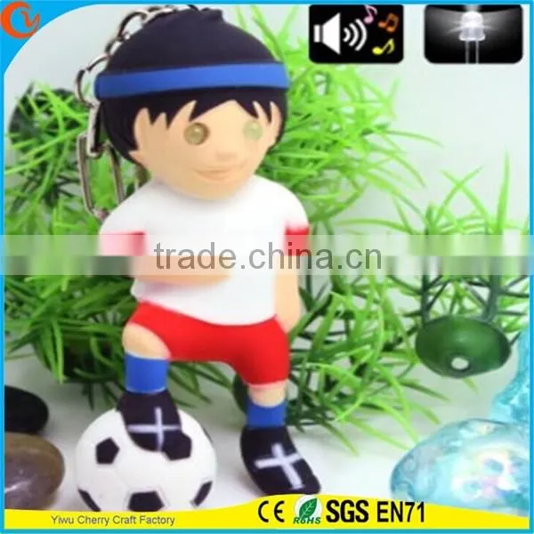 High Quality Novelty Design Animal Assorted Sound Led Keychain