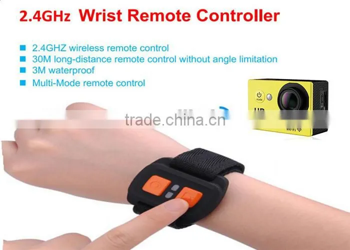 Portable mini full HD 1080p WiFi outdoor waterproof sport camera with remote control bracelet