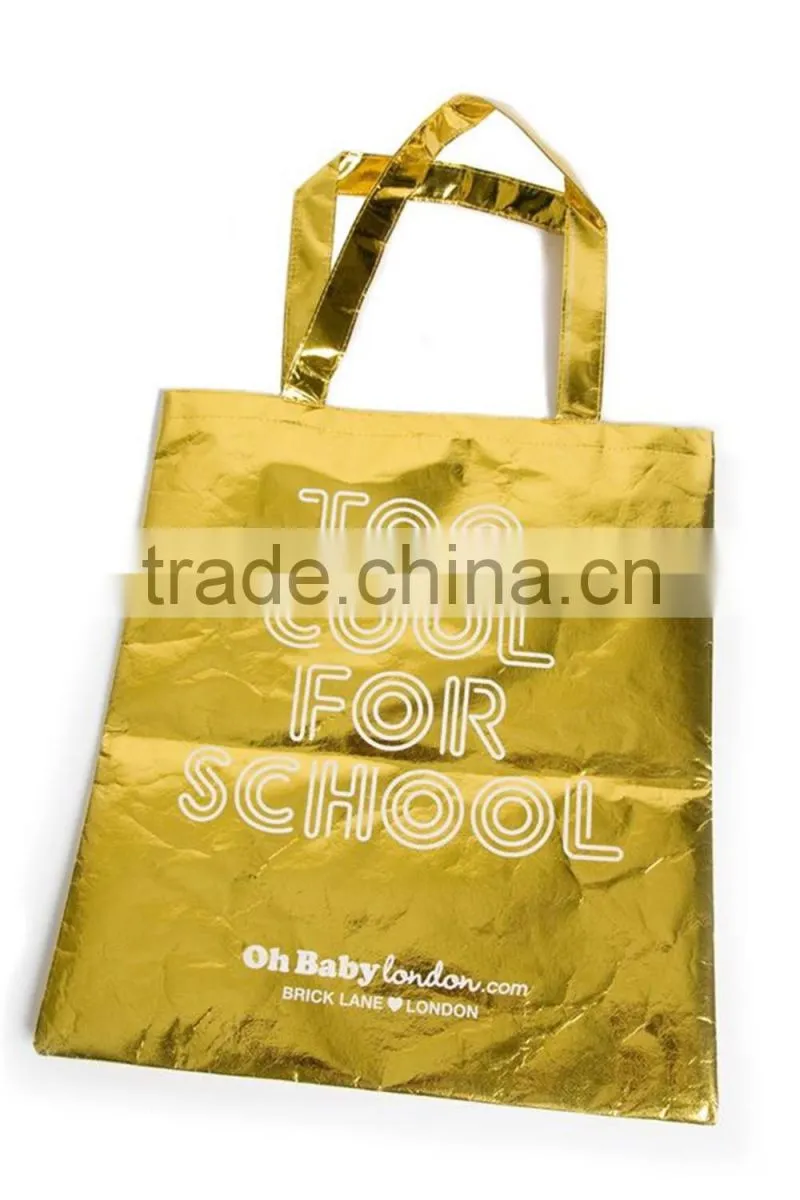 Gold Metallic Non-Woven Reusable Bags