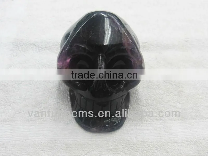 Gemstone carved skull amethyst skull