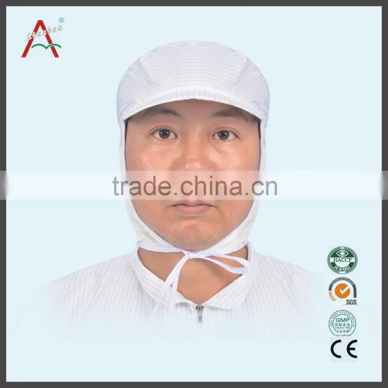 ESD cleanroom cotton cap with edge for coverall workwear