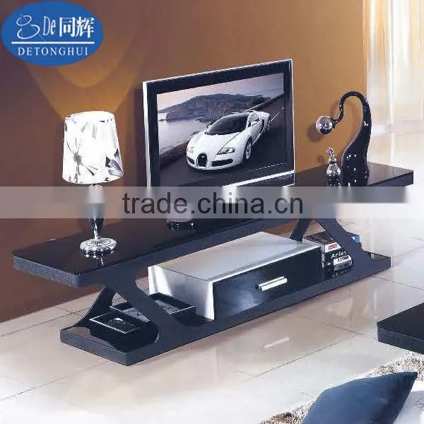 2014 stainless steel frame toughened glass surface TV stand tv-839#