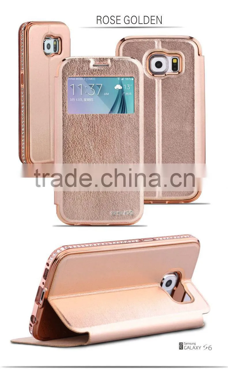 Shengo Leather Flip Case for Samsung Galaxy S6