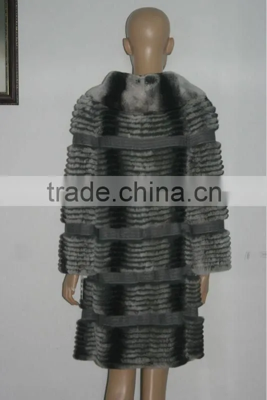 hot design rex rabbit fur coat without collar