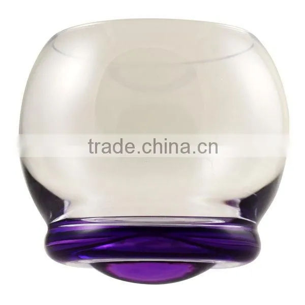 Clear transparent leadfree customized size popular model UFO shaped solid color yellow and purple