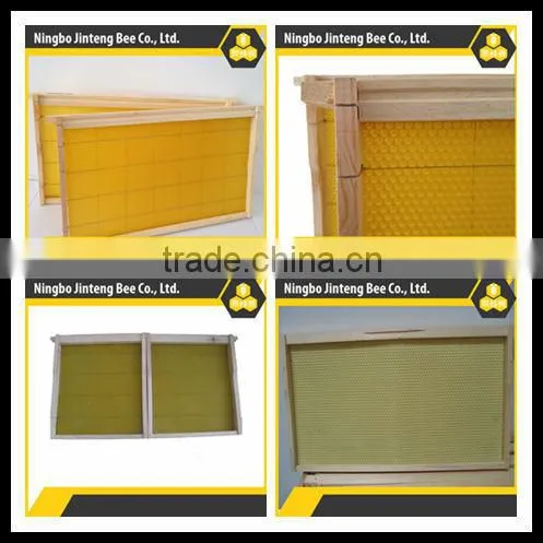 Assembled high quality beekeeping pine wooden frame with beeswax foundation for beehive