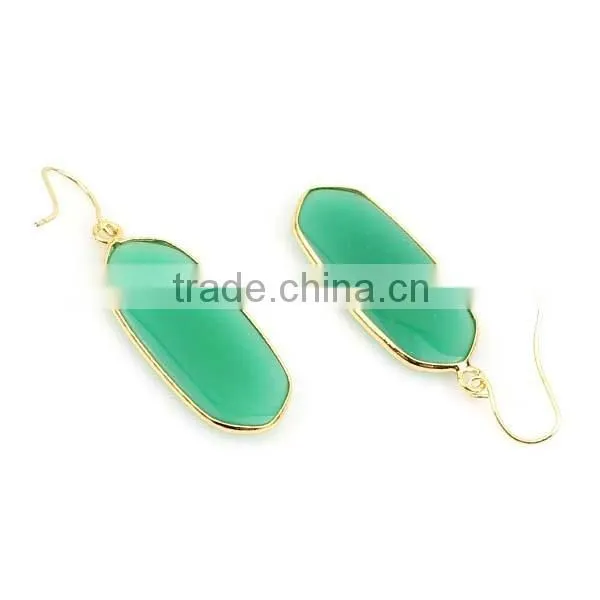 Semi-precious gem agate stone drop earring