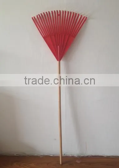 22T Wooden Handle Plastic Garden Rake