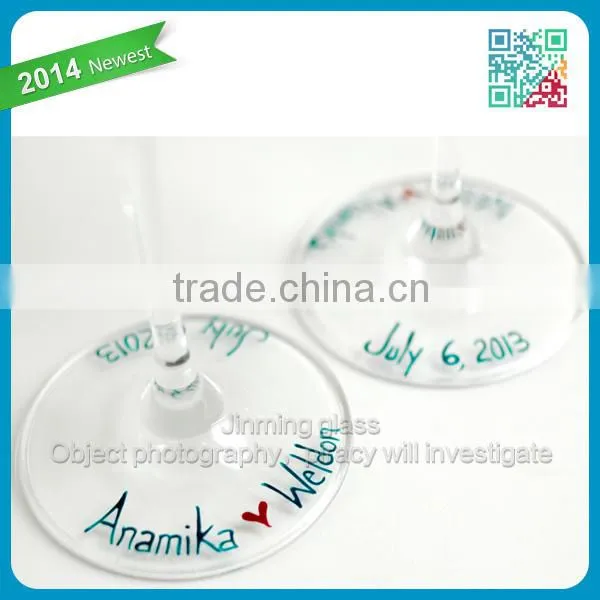 2014 Popular glass cup Klimt Trees with Custom Colored Leaves Black and White Trees Wine Glasses Hand Painted