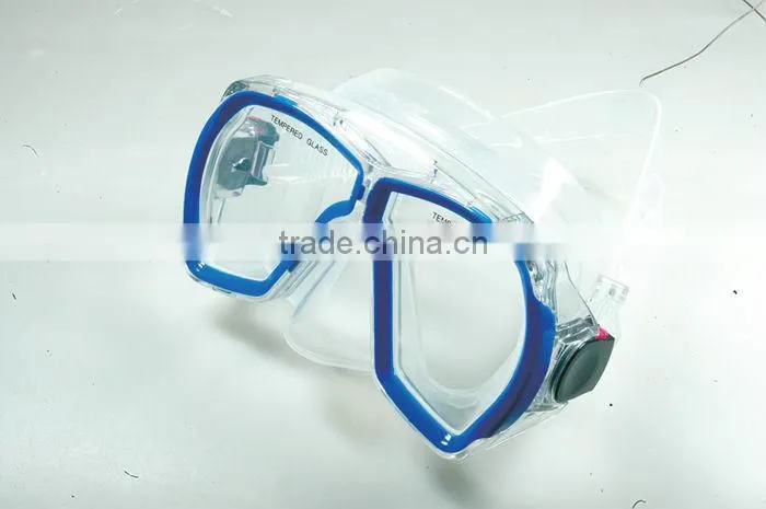 Frameless Diving Mask Snorkel With Ce Certificates One Piece Glass Lens