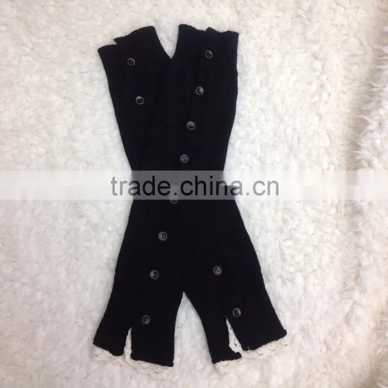 Wholesale Acrylic Knitted Leg Warmers With Buttons For Women Girl Lace Leg Warmers