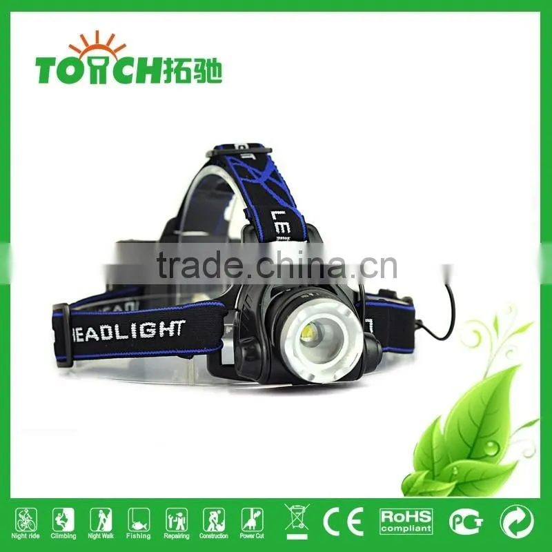 super Bright Headlight Rechargeable 2000 Lumens XM-L T6 LED Headlamp Zoomable Adjustable Focus Head Light Lamp