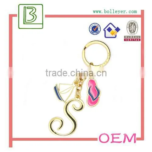 letter number metal keychain