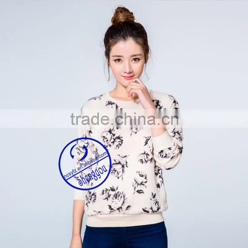 Wholesale custom crewneck allover printed sweatshirt
