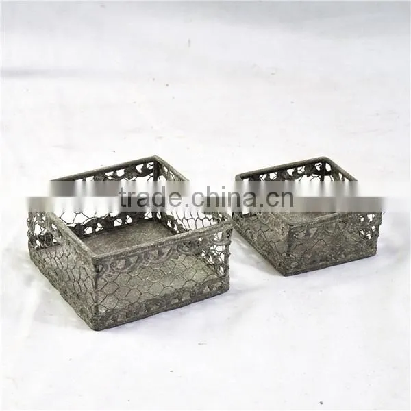 Vintage french metal wire box wholesale