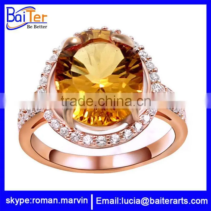 Wholesale titanium men's stone ring fashion ring with big stone