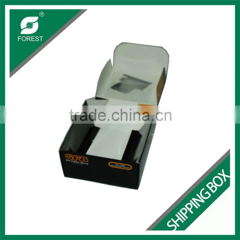 CUBE SHAPE ART PAPER SHIPPING CARTON BOX FOR MOVING TOYS WITH CLEAR WINDOW