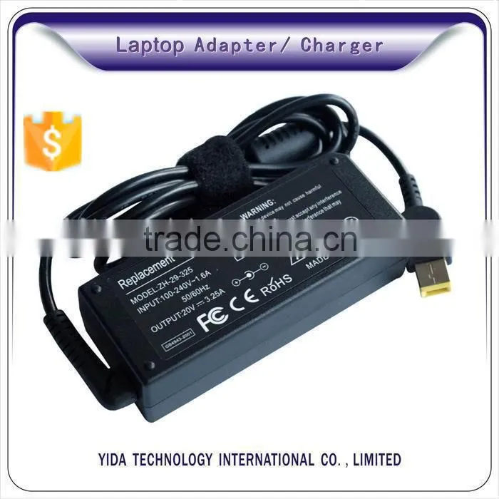 For lenovo AC DC with usb lcd Laptop Adapter for home and car use 20V 3.25A