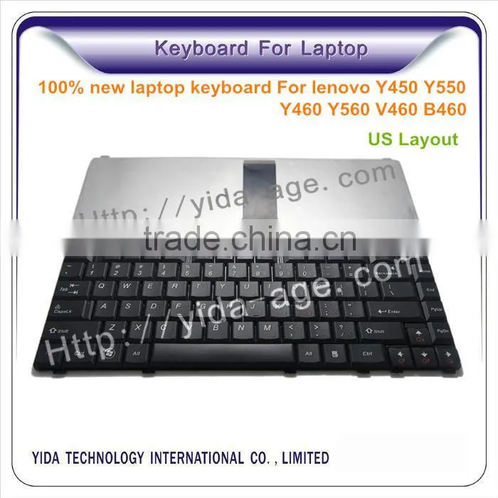 100% New US laptop keyboard For lenovo Y450 Y550 Y460 Y560 V460 B460 Black