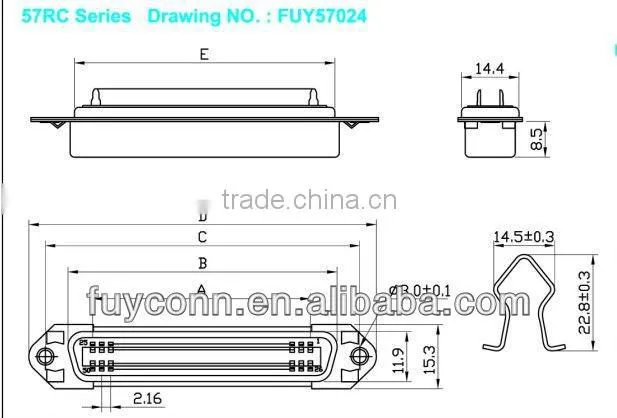 50 Pin Female Header 2.16mm Chmap DDK Connector Solder Pin Type with Bail Clip