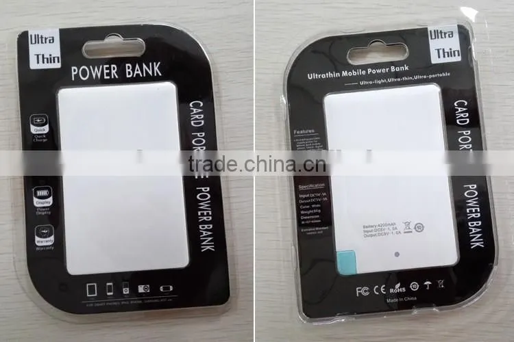 Best selling popular promotion gift powerbank charger in credit card shape with built in micro usb cable and i phone adaptor