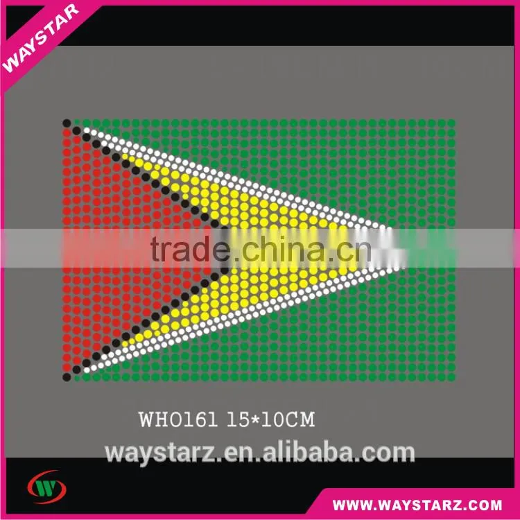 Guyana Flag Design Wholsale Rhinestone Transfer