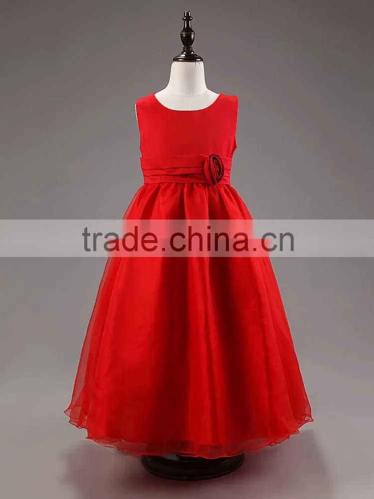 Fashion new designs handmade charming child evening dress noble girl maxi dress TR-WS07